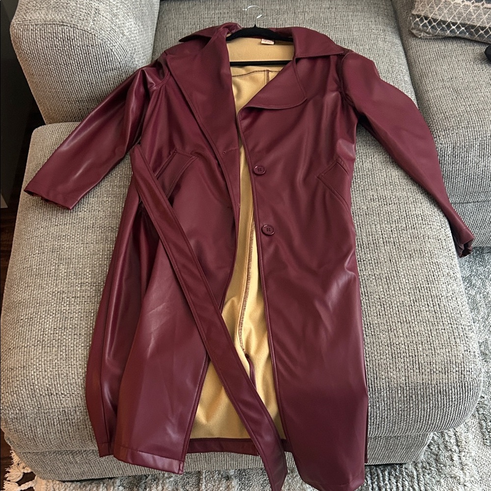 Forever 21 Maroon Trench Coat